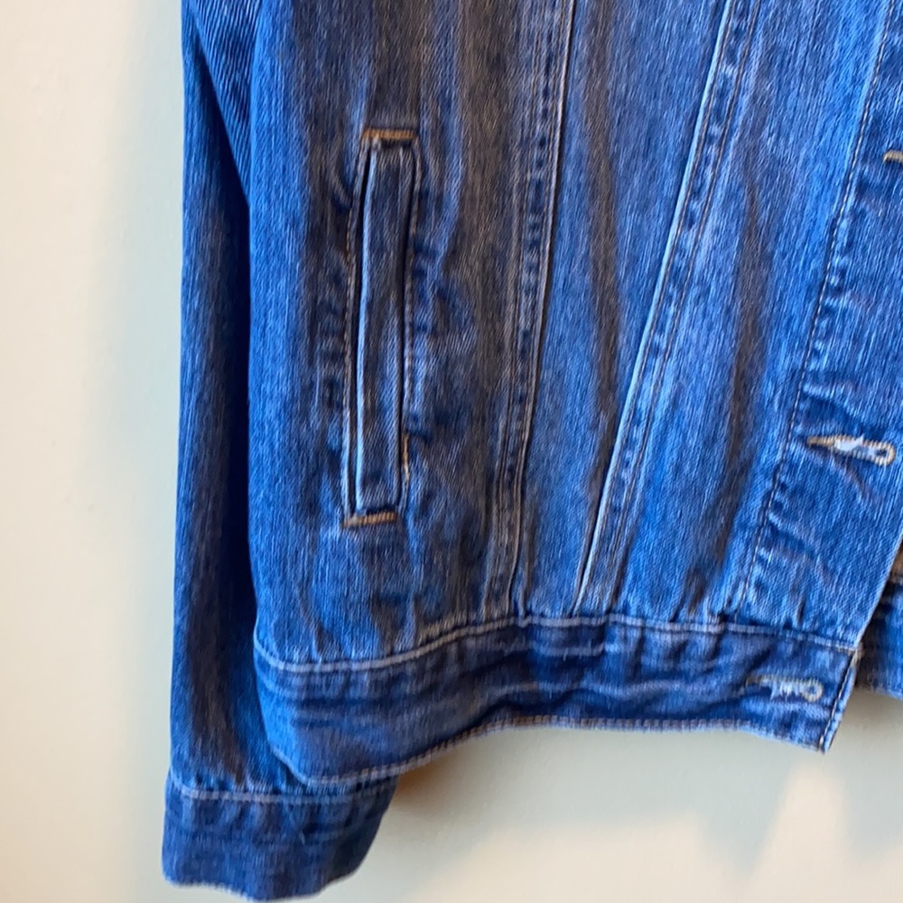 FOREVER21 DENIM JEAN JACKET DARK BLUE - Picture 6 of 12